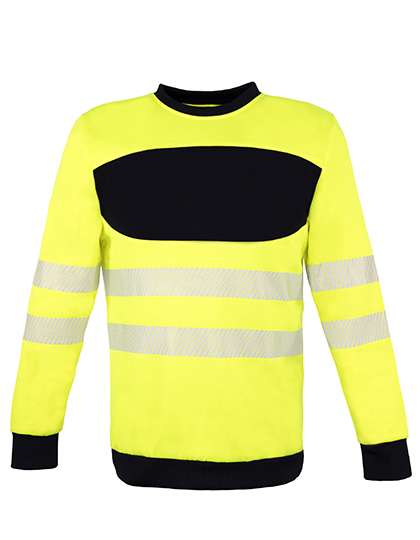 Korntex EOS Hi-Vis Workwear Sweatshirt With Printing Area Signal Yellow/Black M (KX1001)