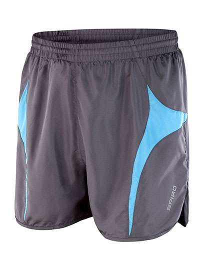 SPIRO Micro Lite Running Shorts Grey/Aqua XXS (RT183)