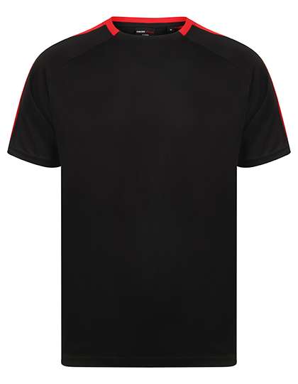 Finden+Hales Unisex Team T-Shirt Black/Red S (FH290)