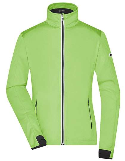 James&Nicholson Ladies´ Sports Softshell Jacket Bright Green/Black XXL (JN1125)