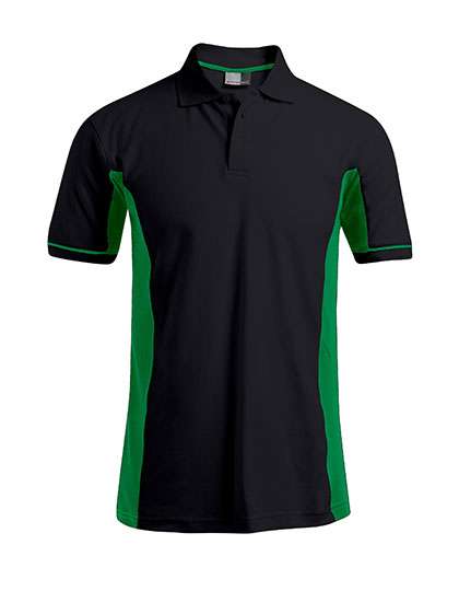 Promodoro Men´s Functional Contrast Polo Black/Kelly Green XL (E4520)