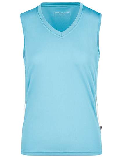 James&Nicholson Ladies´ Running Tank Ocean/White XXL (JN315)