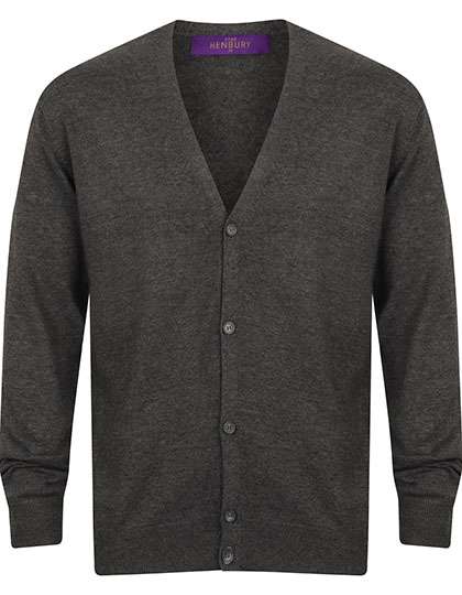 Henbury Men´s Lightweight V-Neck Cardigan Grey Marl S (W722)