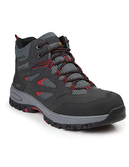 Regatta Professional SafetyFootwear Mudstone SBP Safety Hiker Ash/Rio Red 47 (12) (RG2010)