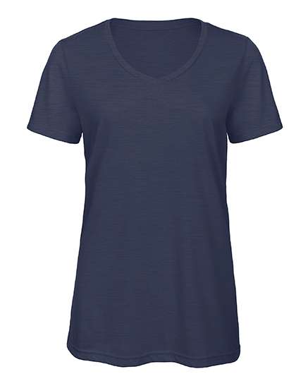 B&C Women´s V-Neck Triblend T-Shirt Heather Navy XL (BCTW058)