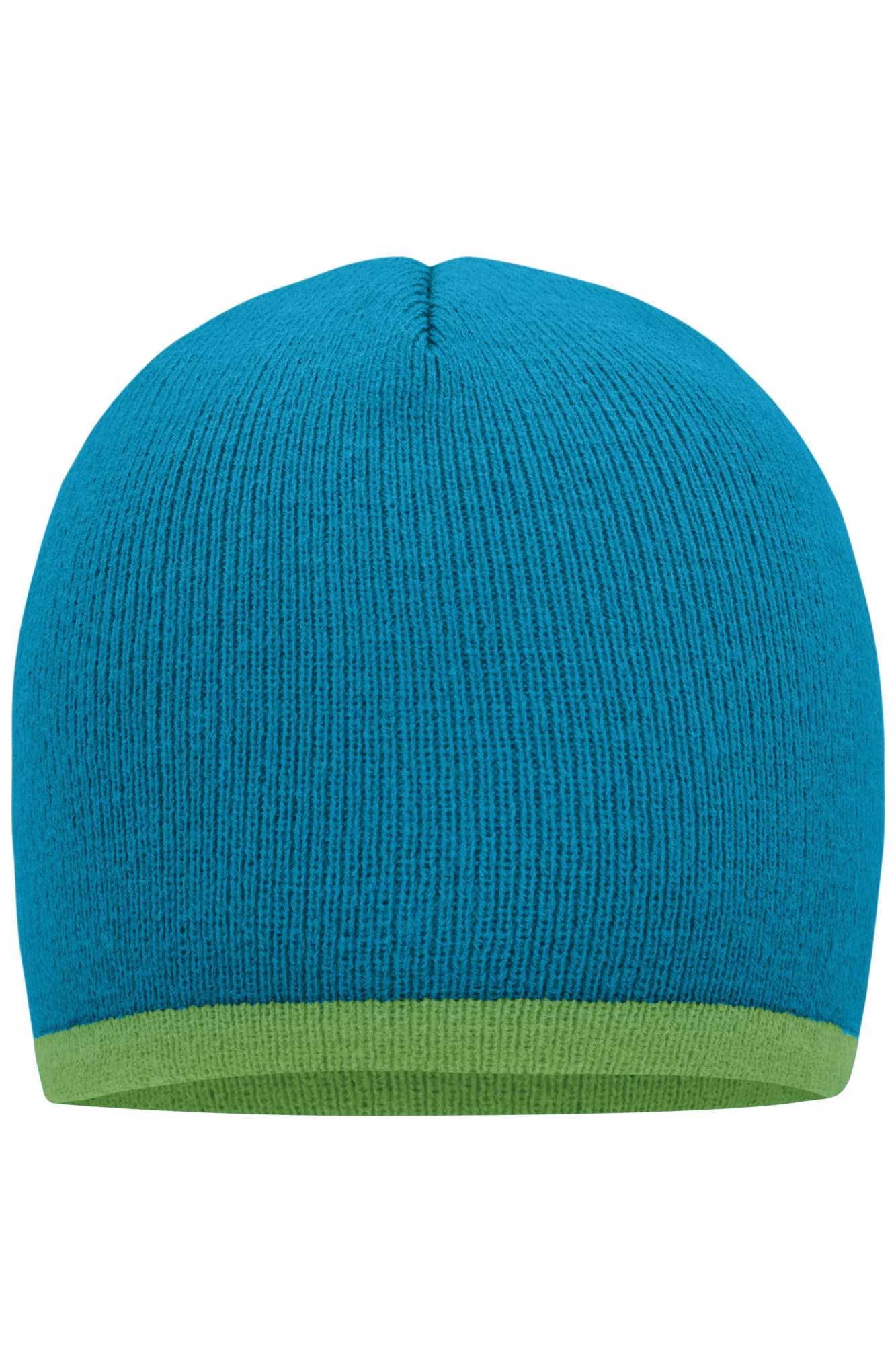 Myrtle beach Beanie With Contrasting Border Turquoise/Lime Green One Size (MB7584)