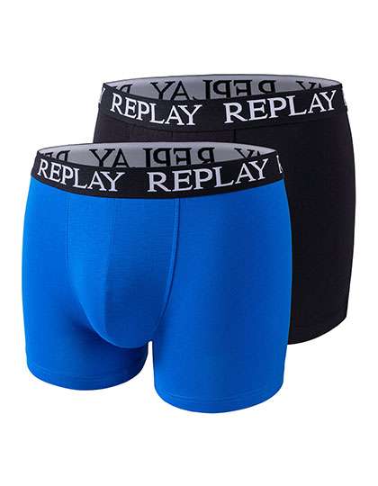 Replay Men´s Boxer Short (2 Pair Box) Turquoise/Black L (RP101005)