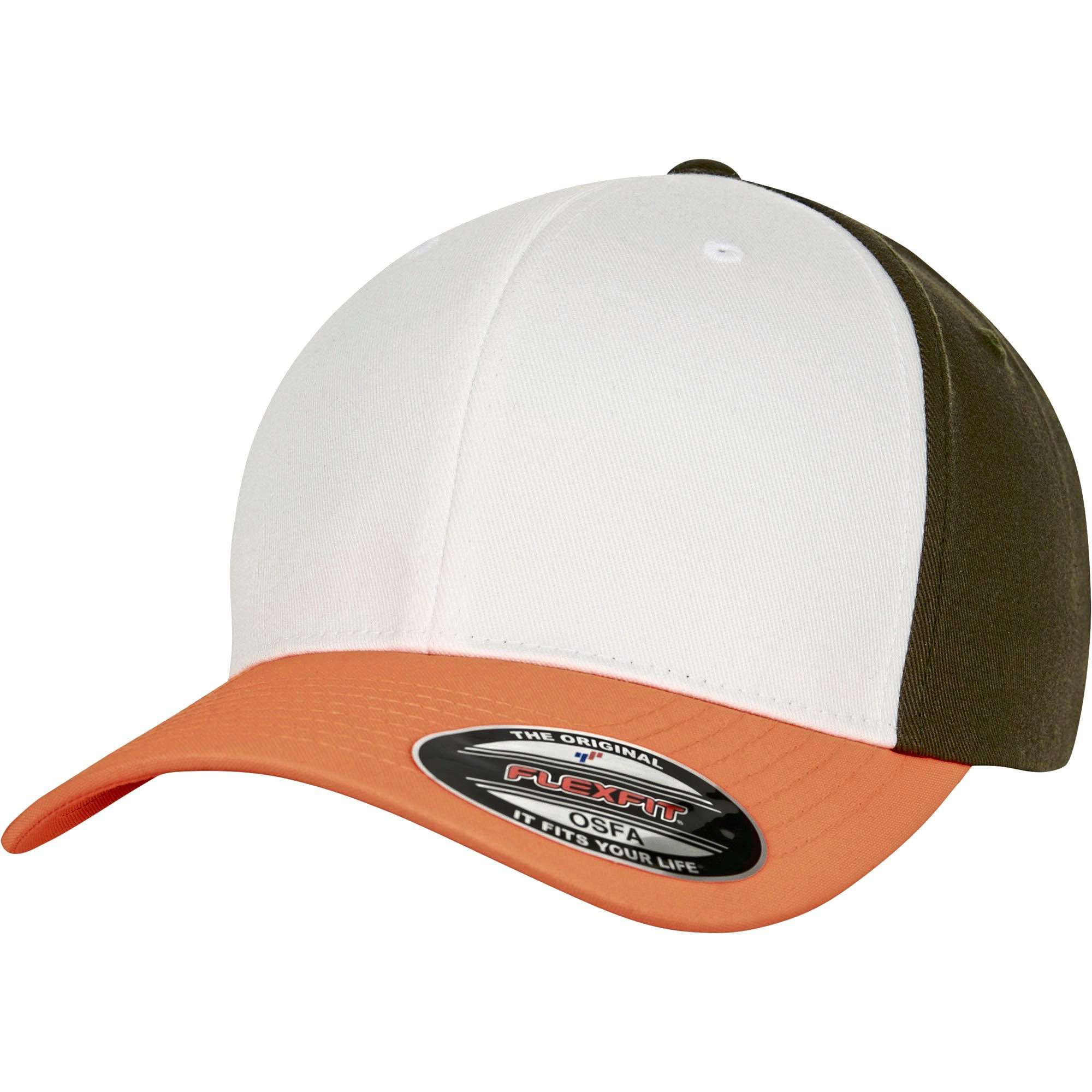 FLEXFIT 3-Tone Flexfit Cap Neon Orange/White S/M (FX6277TT)