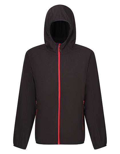 Regatta Professional Navigate Hooded Full Zip Fleece Black/Classic Red XL (RG690)