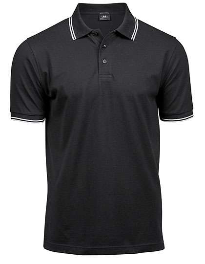 Tee Jays Men´s Luxury Stripe Stretch Polo Black/White 3XL (TJ1407)