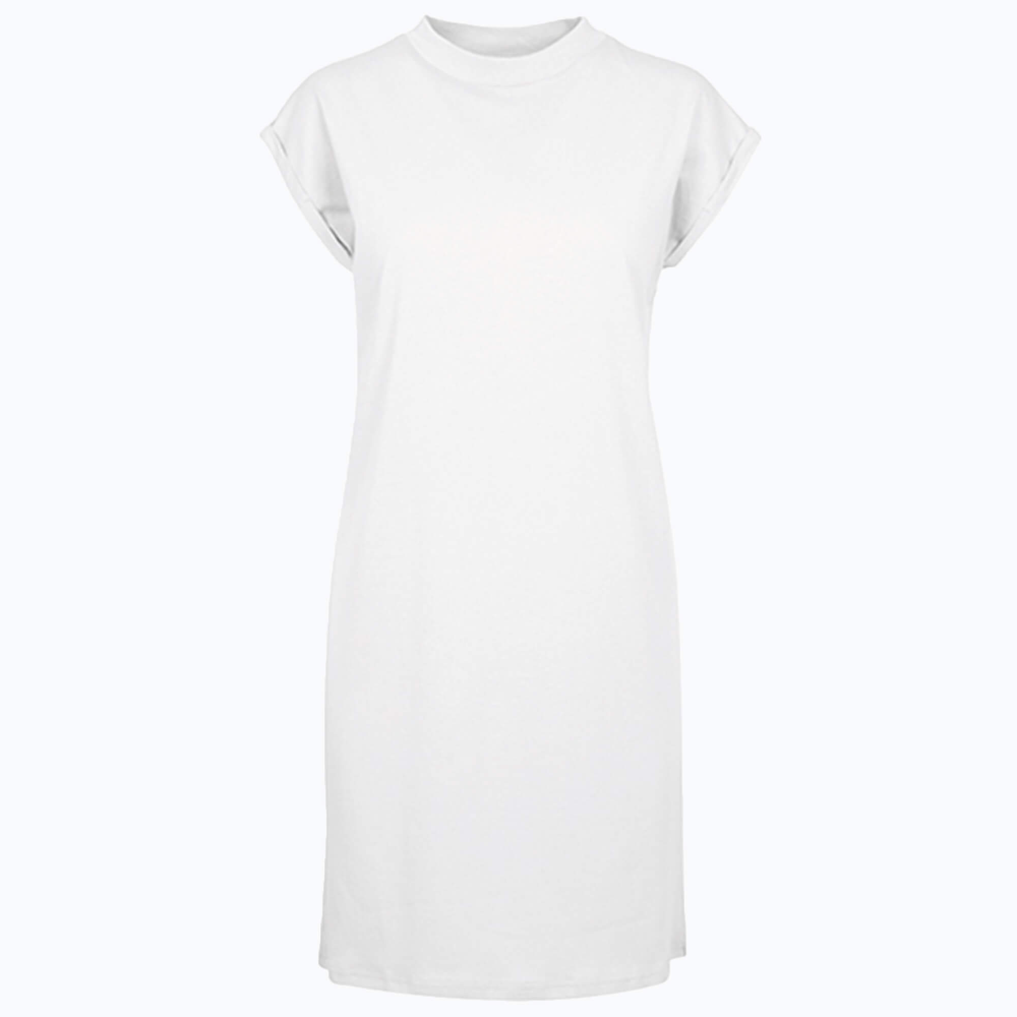 Build Your Brand Ladies´ Turtle Extended Shoulder Dress White L (BY101)