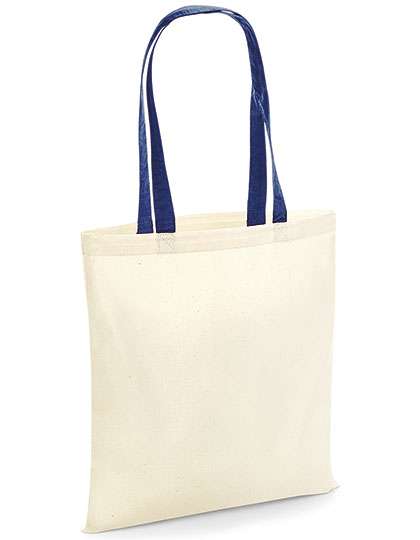 Westford Mill Bag for Life - Contrast Handles Natural/French Navy 38 x 42 cm (WM101C)