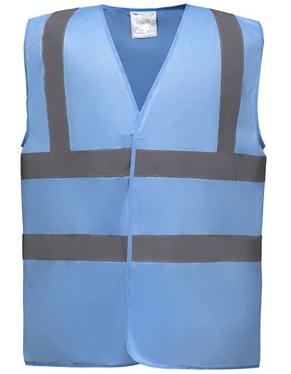 YOKO Hi-Vis 2 Bands & Braces Waistcoat Sky Blue XL (YK100)