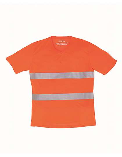 YOKO Hi-Vis Top Cool Super Light V-Neck T-Shirt Hi-Vis Orange L (YK910)