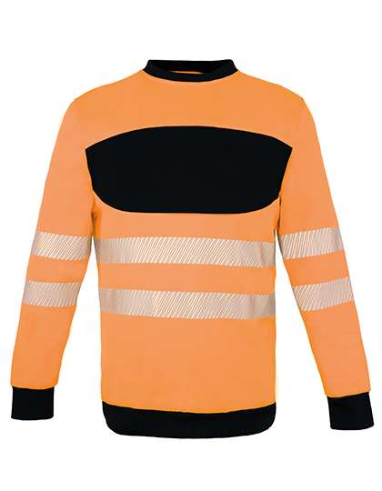 Korntex EOS Hi-Vis Workwear Sweatshirt With Printing Area Signal Orange/Black XL (KX1001)