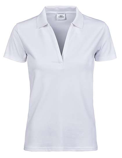 Tee Jays Women´s Luxury Stretch V-Neck Polo White M (TJ1409)