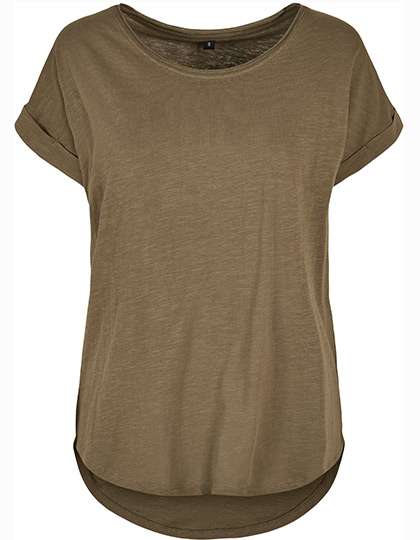 Build Your Brand Ladies´ Long Slub Tee Olive M (BY036)