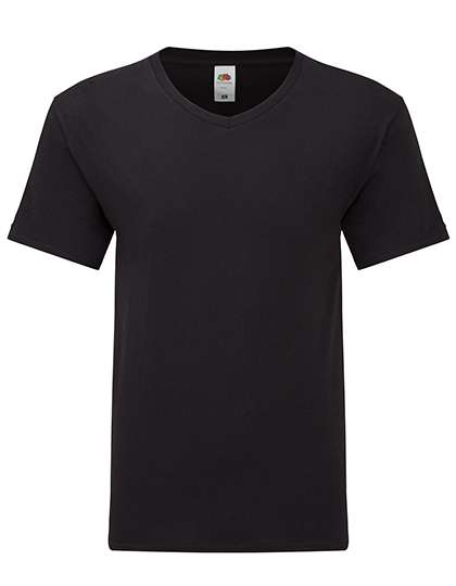 Fruit of the Loom Iconic 150 V Neck T Black 4XL (F273)