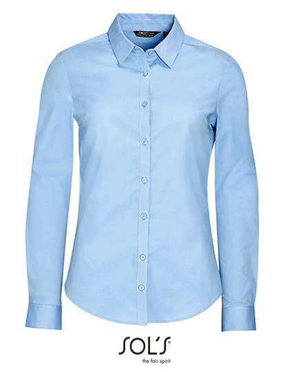 SOL´S Women´s Long Sleeve Stretch Shirt Blake Light Blue XL (L01427)