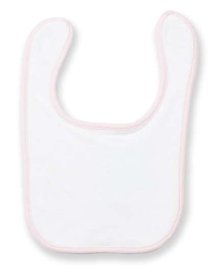 Larkwood Baby Bib White/Pale Pink One Size (LW022)