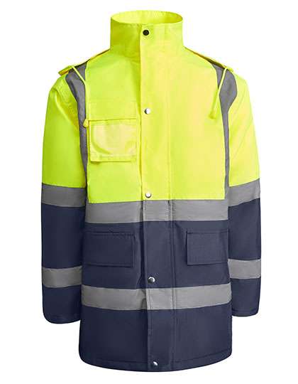 Roly Workwear Jacket Merak Navy Blue 55/Fluor Yellow 221 M (RY9320)