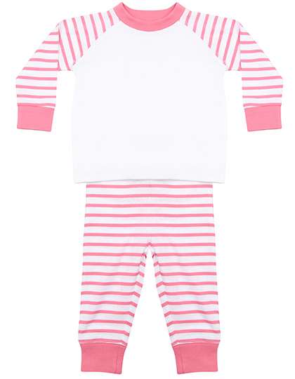 Larkwood Striped Pyjamas Pink Stripe/White 12/18 Monate (LW072)