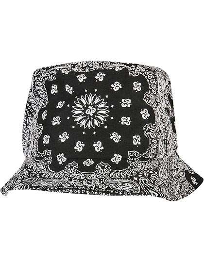 FLEXFIT Bandana Print Bucket Hat Black/White One Size (FX5003BP)