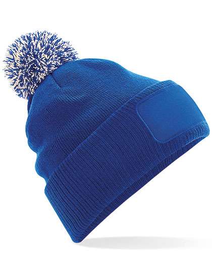 Beechfield Snowstar® Patch Beanie Bright Royal/Off White One Size (CB443)