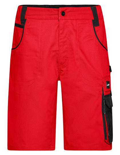 James&Nicholson Workwear Bermudas -STRONG- Red/Black 62 (JN835)