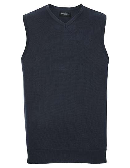 Russell Collection V-Neck Sleeveless Knitted Pullover French Navy M (Z716)