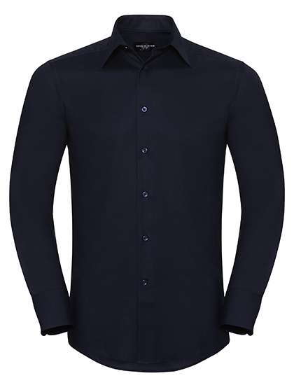 Russell Collection Men´s Long Sleeve Tailored Oxford Shirt Bright Navy 3XL (47/48) (Z922)