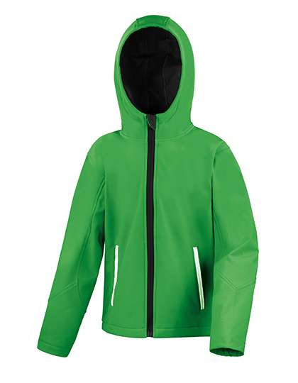 Result Core Youth TX Performance Hooded Soft Shell Jacket Vivid Green/Black XXL (13-14) (RT224Y)