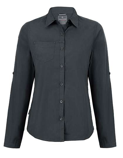 Craghoppers Expert Expert Womens Kiwi Long Sleeved Shirt Carbon Grey 34 (8) (CES002)