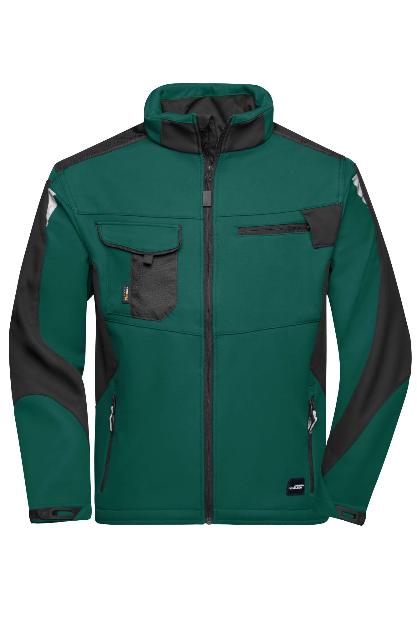 James&Nicholson Workwear Softshell Jacket -STRONG- Dark Green/Black S (JN844)