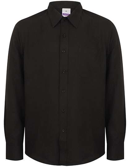 Henbury Men´s Wicking Long Sleeve Shirt Black 3XL (W590)