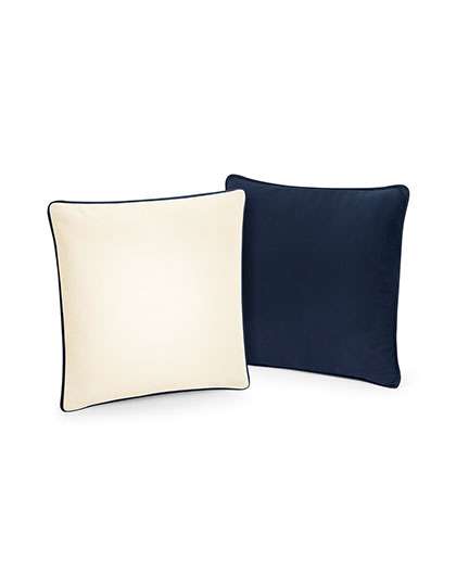Westford Mill Fairtrade Cotton Piped Cushion Cover Natural/French Navy 40 x 40 cm (WM355)