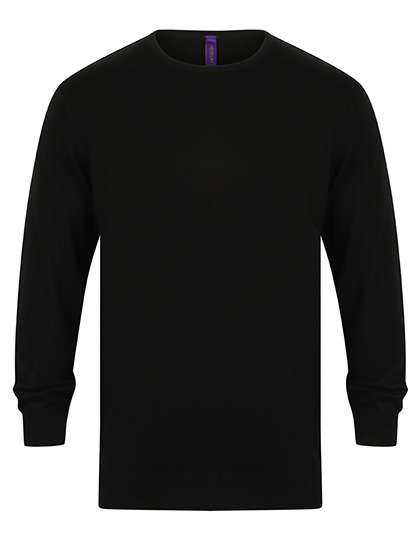 Henbury Men´s Lightweight Crew Neck Jumper Black S (W725)