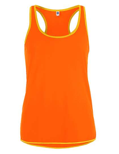 Starworld Ladies´ Contrast Sports Vest Fluorescent Orange/Gold L (SW405)