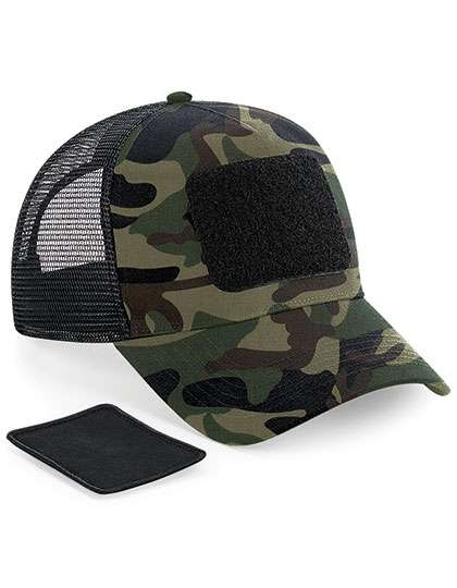 Beechfield Removable Patch Snapback Trucker Jungle Camo One Size (CB641)