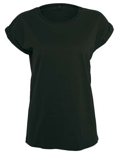 Build Your Brand Ladies´ Organic Extended Shoulder Tee Black 4XL (BY138)