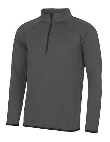 Just Cool Men´s Cool 1/2 Zip Sweat Charcoal (Solid)/Jet Black M (JC031)