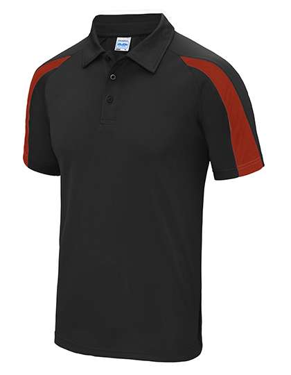 Just Cool Contrast Cool Polo Jet Black/Fire Red XXL (JC043)