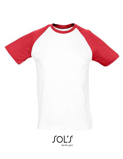 SOL´S Raglan T-Shirt Funky 150 White/Red 3XL (L140)