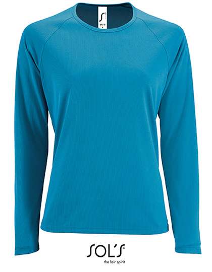 SOL´S Women´s Long Sleeve Sports T-Shirt Sporty Aqua XS (L02072)