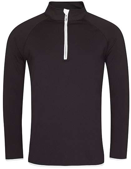 Just Cool Men´s Cool 1/2 Zip Sweat Jet Black/Arctic White XXL (JC031)