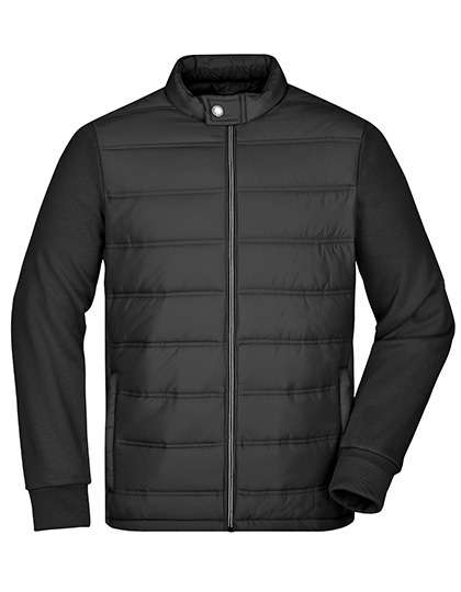 James&Nicholson Men´s Hybrid Sweat Jacket Black S (JN1124)