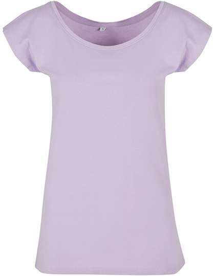 Build Your Brand Basic Ladies´ Wide Neck Tee Lilac 4XL (BYBB013)