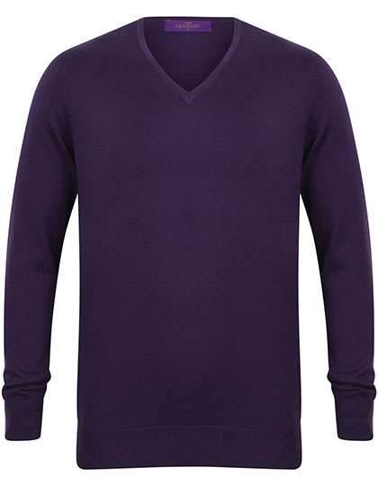 Henbury Men´s Lightweight V-Neck Jumper Purple XXS (W720)