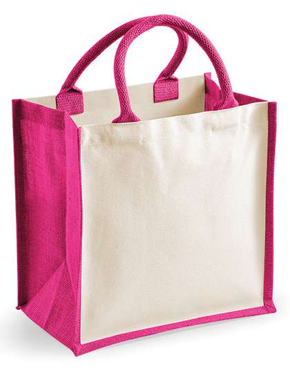 Westford Mill Printers Midi Jute Bag Fuchsia 30 x 30 x 19 cm (WM421)