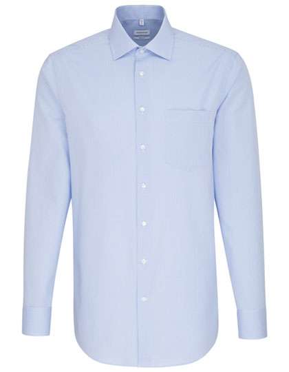 Seidensticker Men´s Shirt Regular Fit Check/Stripes Long Sleeve Check Light Blue - White 43 (SN193600)